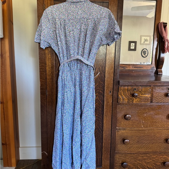 Vintage Blue Floral Maxi Dress - Picture 3 of 3